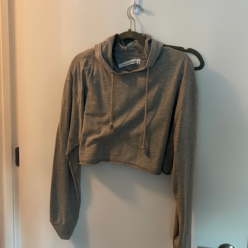Grey cropped hoodie